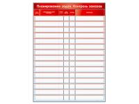 Доска информационная магнитно-маркерная "Планирование задач. Контроль заказов" + комплект магнитных лент