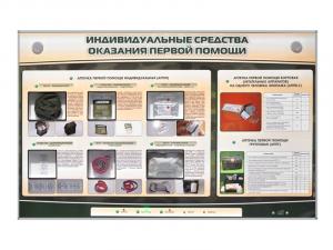 Интерактивный стенд "Индивидуальные средства оказания первой помощи пострадавшим" с натурными образцами